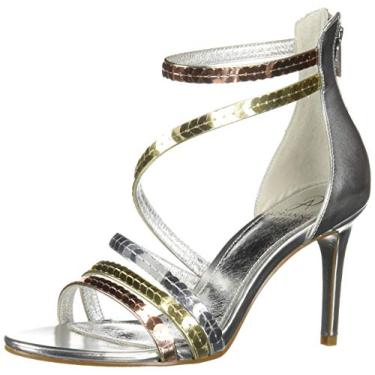 Imagem de Adrianna Papell Sandália feminina de salto Alexi, Prata/Shea/Ouro, 8.5
