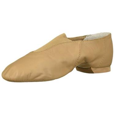Imagem de Bloch Tênis de dança jazz para meninas Bloch, dança, elástico super forte, alta durabilidade, ajuste superior, sola de borracha dividida, couro flexível, Bronzeado, 22