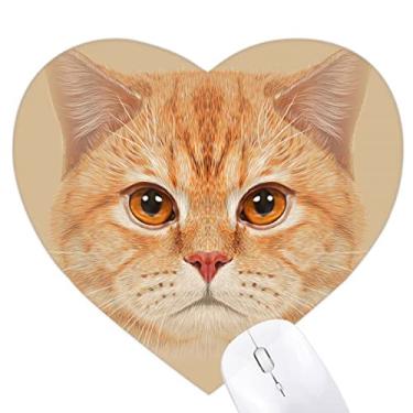 Imagem de Mousepad de coração com orelhas de gato realistas, Art Déco, moderno, tapete de borracha, para escritório