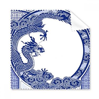 Imagem de Pano de limpeza de dragão azul da cultura chinesa limpador de óculos 5 peças