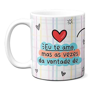 Imagem de Caneca Flork Namorados Eu Te Amo Mas As Vezes Da Vontade
