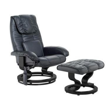 Imagem de Poltrona de Massagem com Puff Louisiana Couro Sintético Preto