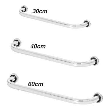 Imagem de Kit 3 Barras De Apoio Para Banheiro Idoso 30cm - 40cm - 60cm