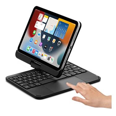Imagem de KMXDD Capa magnética Adsorptioni Pad Mini 6ª geração com teclado giratório Touchpad 360 teclado retroiluminado Flip Magic Keyboard com trackpad para mini 6ª geração (ouro rosa)