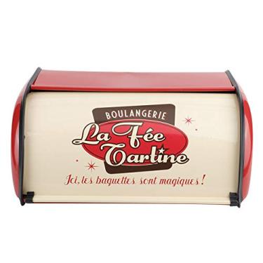 Imagem de Caixa de P?o Mental de Grande Capacidade,Suporte de P?o, Recipiente de Biscoito para Cozinha Organizador de Microplaquetas P?es(red), Caixa de p?o para armazenamento recipiente bancada cozinha c