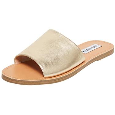 Imagem de Steve Madden Sandália feminina Grace Slide, Couro dourado, 8.5