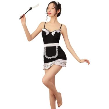 Imagem de Temptshow Ladies Maid Outfit Japanese Anime Cosplay Lace Sexy French Maid Lingerie Set (suspender skirt)
