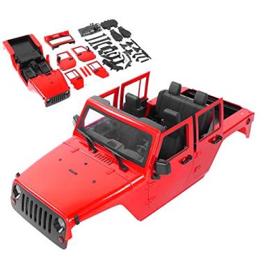 Imagem de Wosune Acessório de carroceria de carro, capa de carroceria aberta para carroceria do carro, carroceria de carro 1/10 RC brinquedo carro modelo carro para brinquedo carro crianças altamente simulação fácil de instalar (vermelho)