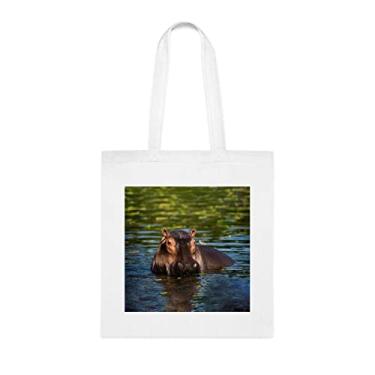 Imagem de A bolsa de hipopótamo, presente de hipopótamo, bolsa de ombro de hipopótamo, bolsas reutilizáveis de hipopótamo, ideia de presente de cesta de natal de aniversário, presente para ela,