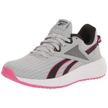 Imagem de Reebok Tênis de corrida e treinamento feminino Lite Plus 3.0 Ortholite, Cinza puro/preto/rosa orgulhoso, 38