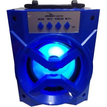 Imagem de Caixa De Som Bluetooth Portátil Com Rádio Fm Usb Tf - Azul
