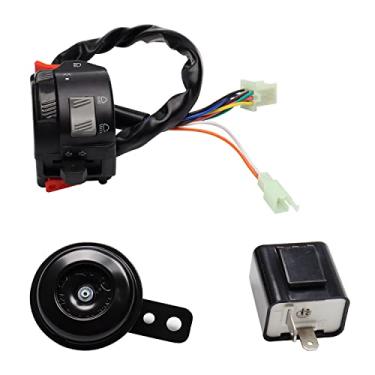 Imagem de MotoParAcc Kit de substituição de buzina de relé de luzes de pisca-pisca universal para ATV UTV motocicleta Yamaha Honda Suzuki KTM bicicleta de sujeira