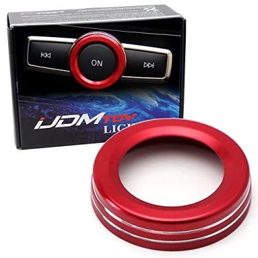 Imagem de iJDMTOY Capa esportiva vermelha de alumínio estéreo para controle de volume compatível com Mercedes A B C E S CLA GLA GLK ML GL Class, etc