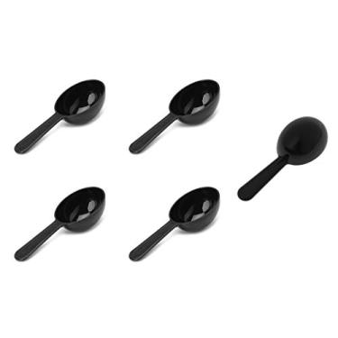 Imagem de Sowaka 5 peças de colheres de café de 7,15 g cabo curto preto medindo colher de sopa para café chá leite em pó cereais açucarados