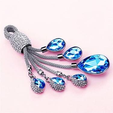 Imagem de YJADHU Capa de chave de carro flip de TPU macio proteção de chave de concha, apto para citroen Cactus C4L Peugeot 508 301 2008 3008 408 C5 C3, chaveiro azul