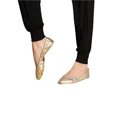 Imagem de Bestgift Sapatos femininos de dança do ventre de poliuretano sintético macio