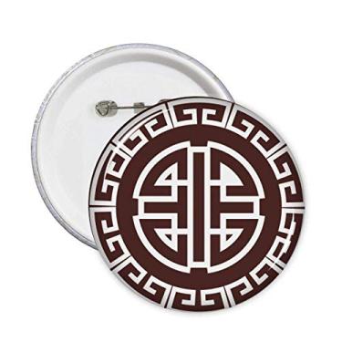Imagem de Four Blessings Broche de símbolo chinês China Emblema botão decoração acessório 5 peças
