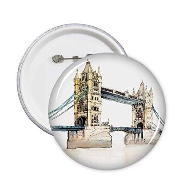 Imagem de Ponte de Londres em Londres Inglaterra Broche Emblema de Botão Decoração 5 peças