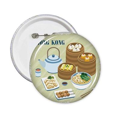 Imagem de Emblema de botão de distintivo de Hong Kong China Dim sum 5 peças