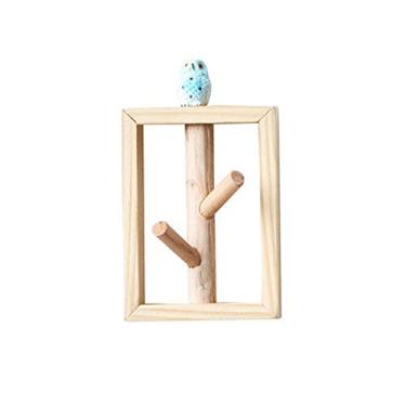 Imagem de KIZQYN Ganchos de casaco gancho de madeira quadrado criativo casaco chave gancho de armazenamento decoração enfeites de parede decoração de parede mochila gancho cabide de parede (cor: 1)