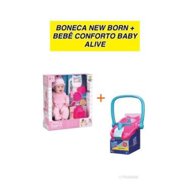 Imagem de Boneca New Born Come E Faz Caquinha Massinha 8080 + Bebê Conforto Baby