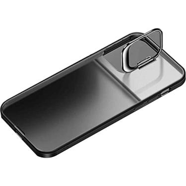 Imagem de WIKUNA Capa compatível com iPhone 12 Pro Max 6,7 polegadas, capa fina à prova de choque com suporte invisível, proteção contra quedas, capa protetora de corpo inteiro para iPhone 12 Pro Max (Cor: Preto)