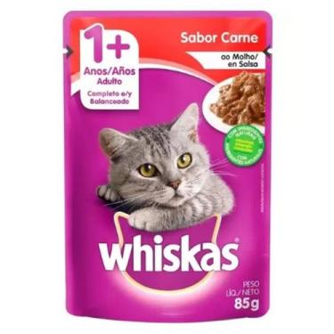 Imagem de Ração Úmida Para Gato Adulto Sachê - Whiskas  85G-Sabor Carne - Wiskas