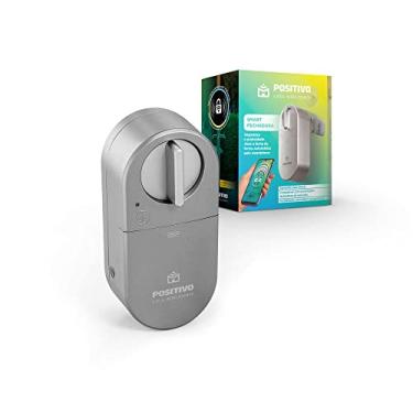 Imagem de Smart Fechadura Positivo Casa Inteligente, Conexão Bluetooth 5.0, Abre pelo Celular, Bateria de 7,4V, Prata