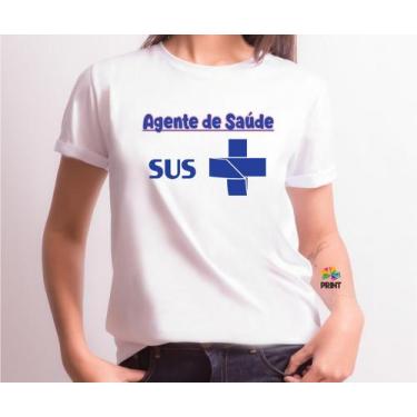 Imagem de Camiseta Adulto Agente De Saúde Sus Est. Rosa - Profissões Zlprint