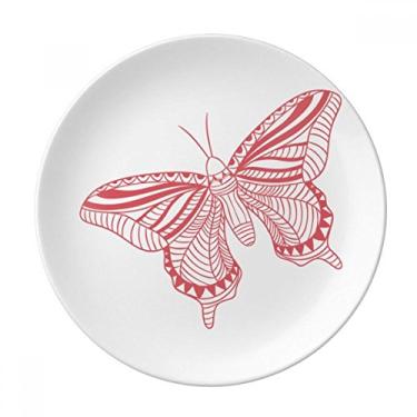 Imagem de Prato de pipa de borboleta rosa decorativo de porcelana Salver louças de jantar