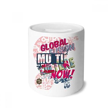 Imagem de DIYthinker Graffiti Street Caixa de moedas abstrata com palavras coloridas caixa de dinheiro caixa de cerâmica para presente de cofrinho