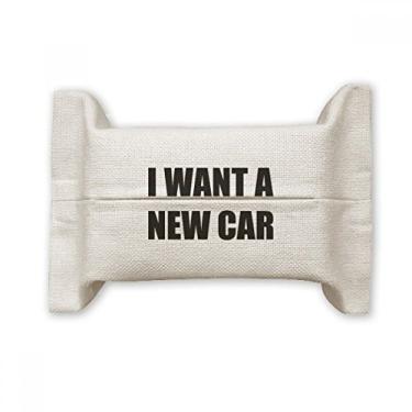 Imagem de Bolsa de linho de algodão com suporte para capa de papel facial I Want A New Car