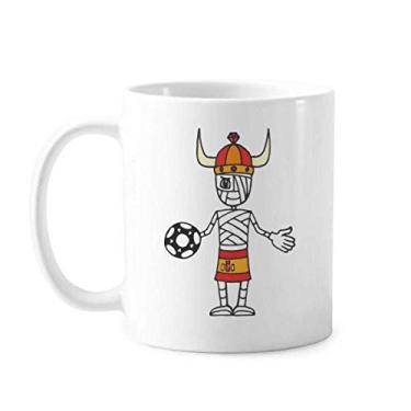 Imagem de Caneca de cerâmica para mamãe com desenho de bulhador espanhol de futebol e porcelana