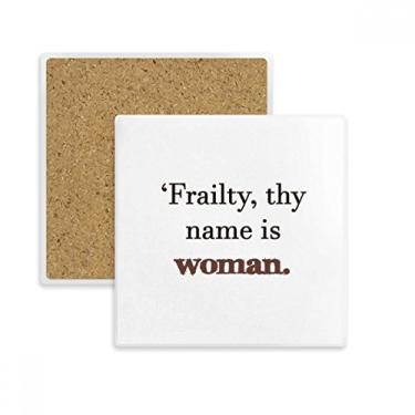 Imagem de Porta-copos quadrado Shakespeare Frailty Nomes Porta-copos Caneca suporte subplaca pedra isolante
