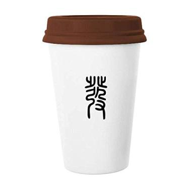 Imagem de Caneca de cerâmica com personagens chineses da história da antiga Prosper Copo de cerâmica