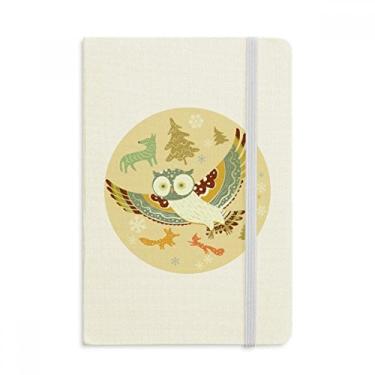 Imagem de Caderno com estampa floral Lovely Birds Owls oficial de tecido capa dura para diário clássico