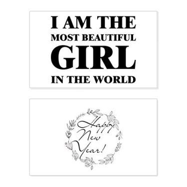 Imagem de Cartão de felicitações I Am The Most Beautiful Girl Ano Novo Festival Bless Message Present