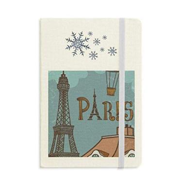 Imagem de Caderno Paris Fire Ballon França Torre Eiffel grosso diário flocos de neve inverno