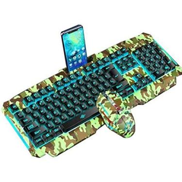 Imagem de Kit Teclado Mouse Led Gamer Camuflado
