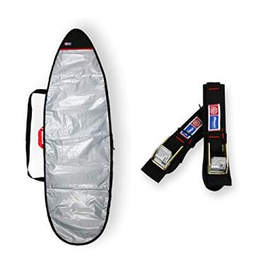 Imagem de CAPA PRANCHA SURF REFLETIVA ACOLCHOADA 5'8 A 5'11 + FITA RACK 5M - MAORI EXTREME