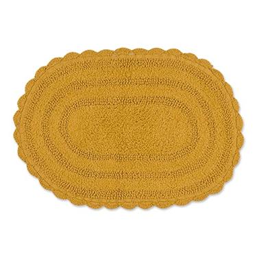 Imagem de DII Tapete de banheiro reversível da coleção de crochê, oval, pequeno, 43 x 61 cm, ouro mel