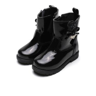 Imagem de Bota Infantil Ortopasso Love Menina Verniz Preto