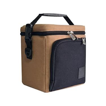 Imagem de Bolsa Térmica Fitness Lona Academia Lazer Trabalho Feminina Masculina 5L Mini Marmiteira Mille Cor:Cáqui c/Preto