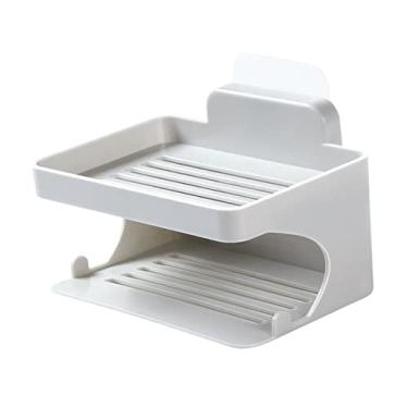 Imagem de Generic Saboneteira de camada dupla, saboneteira de 2 camadas, suporte para barra de sabonete, suporte para sabonete, suporte para sabonete para decoração de, CINZENTO