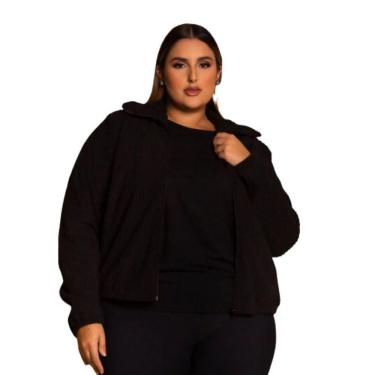 Imagem de Jaqueta Curta Veludo Cotelê Ziper Sem Bolso Plus Size 54 Ao 58 Domenica Solazzo