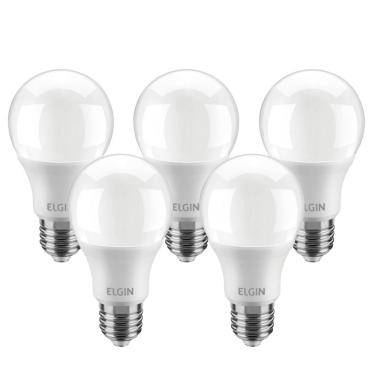 Imagem de Kit 5 Lâmpadas Led 12w Elgin 6500k Bulbo A60