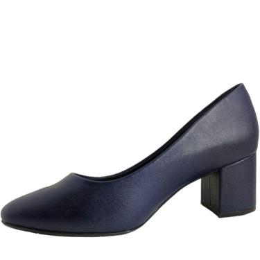 Imagem de Sapato Scarpin Feminino Casual Salto Bloco Médio Bico Redondo Comfortflex 2354401