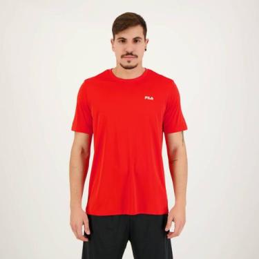 Imagem de Camiseta Fila Basic Sports Vermelha E Cinza