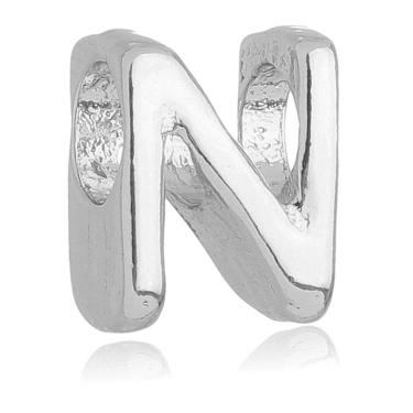 Imagem de Berloque Letra N Separador Pandora Banhado a Prata 925 - Premium