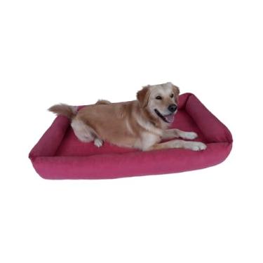 Imagem de Cama Para Cachorro Grande 125x80 Cm - Escolha a Cor - 100% Lavável e Resistente - Pet Querido (Rosa)